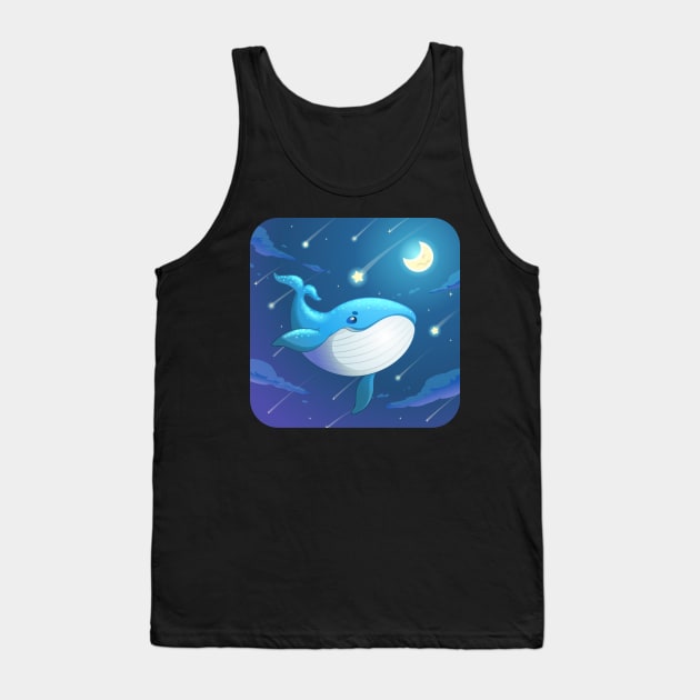 cute blue whale cartoon character design Tank Top by tomodaging